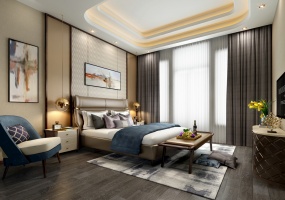 轻奢现代卧室3D模型